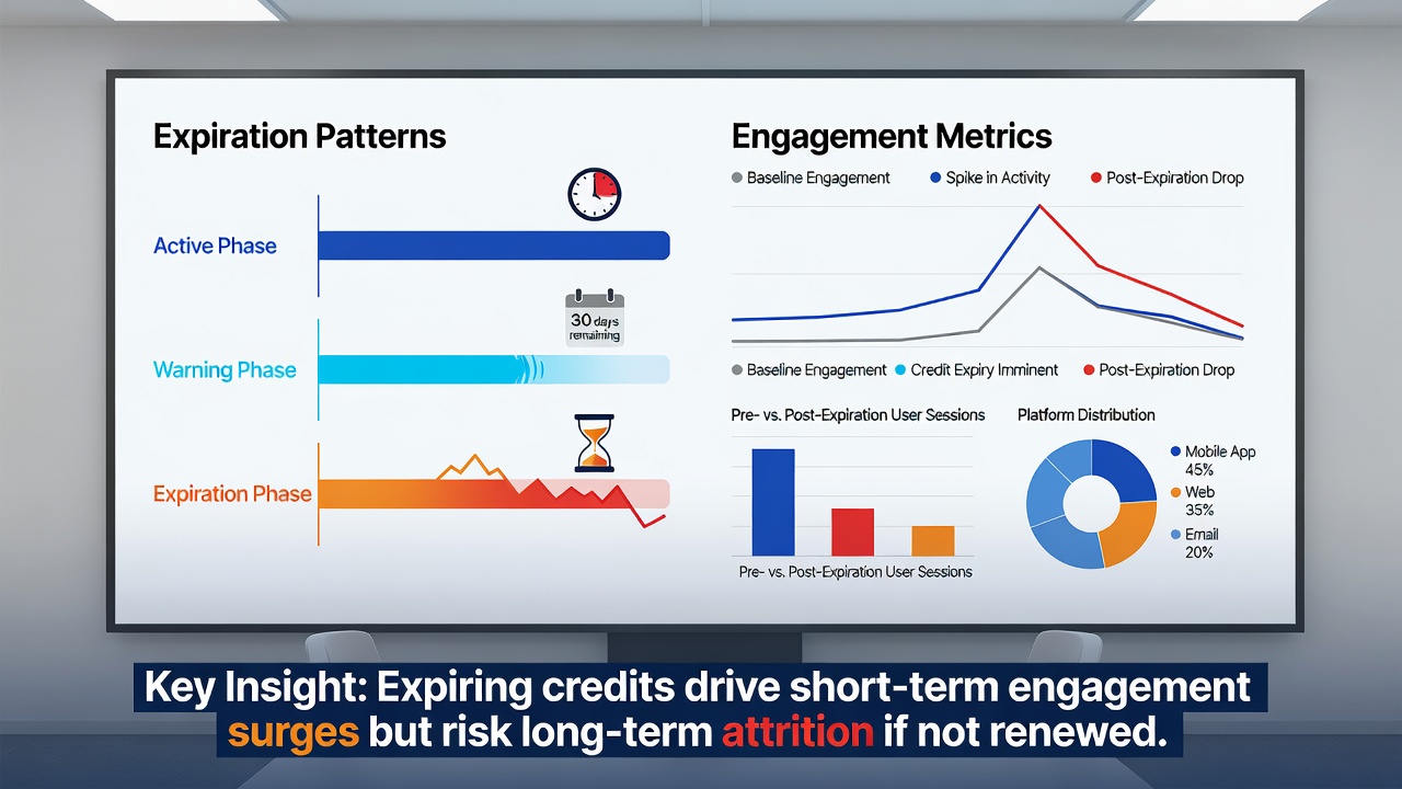 Analytics dashboard comparing engagement curves for reel slots and digital wheel games under expiring credit conditions