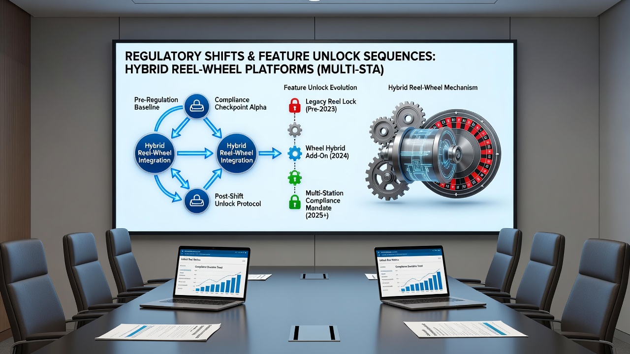 Multi-state loyalty network dashboard displaying synchronized feature unlock timelines for reel and wheel games