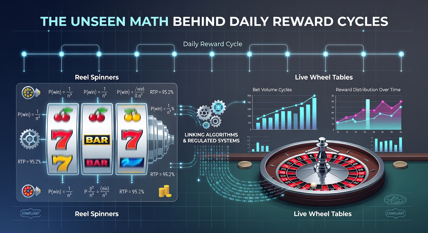 Charts and graphs illustrating daily reward calculations and cross-game probability linkages