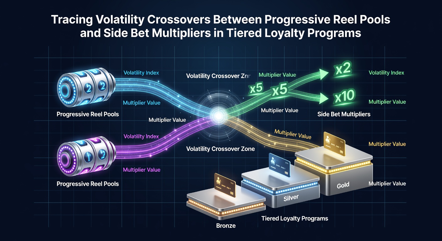 Diagram showing volatility pathways connecting progressive reel pools with side bet multipliers across loyalty tiers